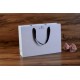 Pure White Gray Paper Bag with Black Ribbon