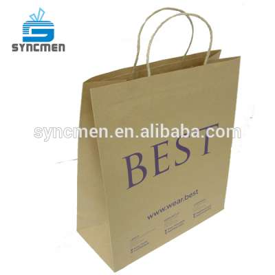 Taiwan Cheap Brown Kraft Paper Bag With Logo Print