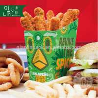 Customized eco friendly disposable paper french fries paper cup/chicken box/paper box packaging for fries