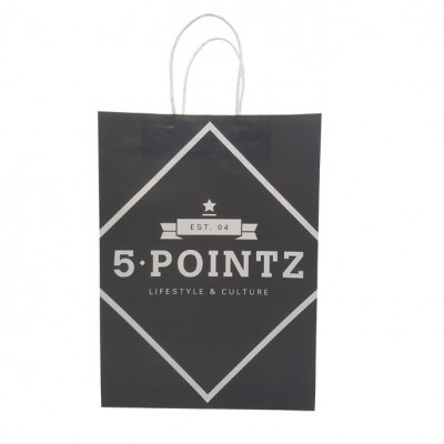 High Quality Luxury recycled art paper bags with logo print for clothes