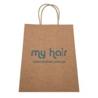 Custom print hair salon brown kraft paper bags from Taiwan