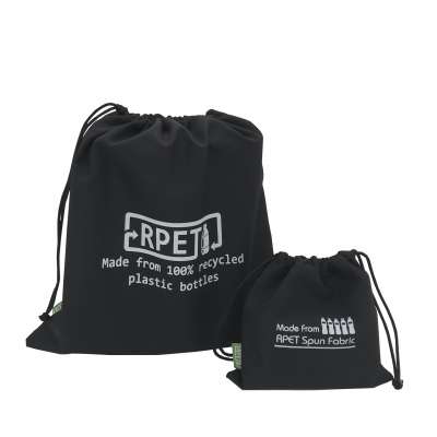 Promotional custom logo Printed Eco Friendly RPET Unilateral Drawstring Bag